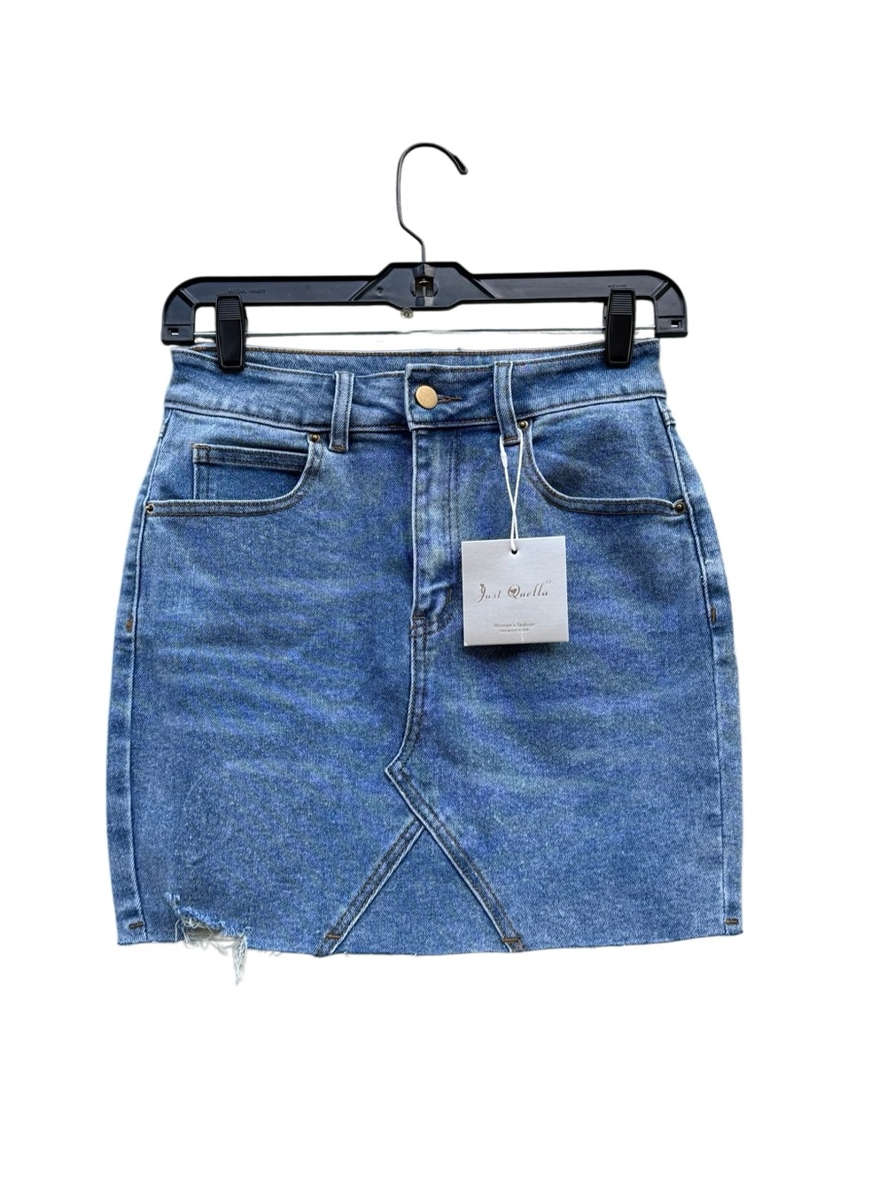 NWT Just Quella Women's Jean Mini Denim Skirt Size Medium